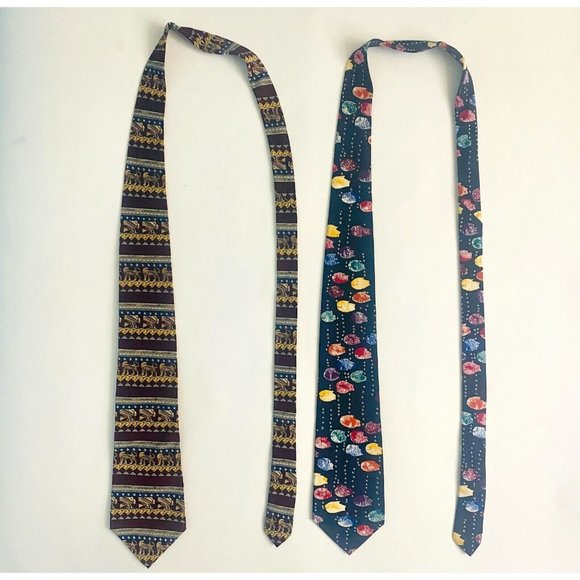Lot of 2 Silk Neckties Unicef Rockefeller Center Save The Children Alexandra Tie - Picture 4 of 8